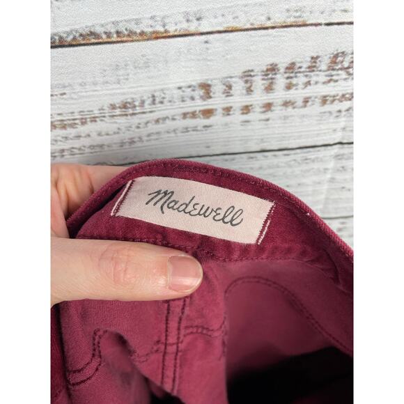 Madewell 10” High Rise Skinny Jeans Red Velvet 27 Soft Stretch Modal Career - Picture 6 of 8